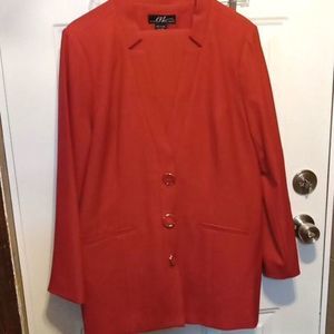 Midnight Velvet Red Three Button Pants Suit Women's Size 14